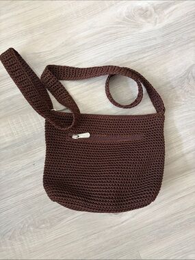 NWOT  Brown Crochet Crossbody Bag - THE Sak